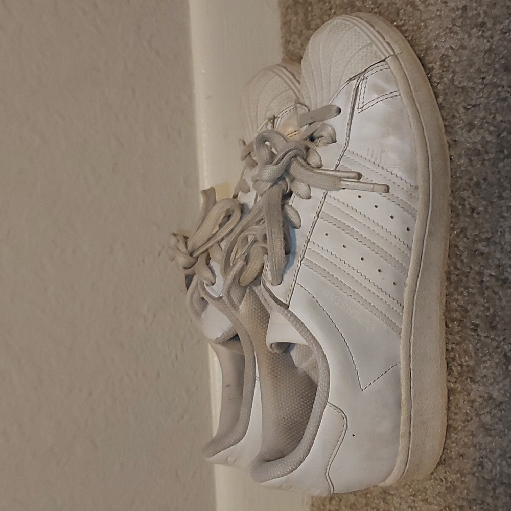 Adidas Womens White Superstar Shoes Size 8